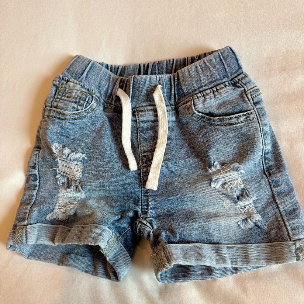 Little Bipsy 24M Blue Distressed Denim Shorts